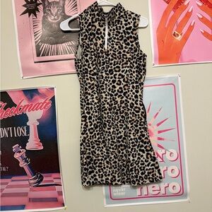 Chic Leopard Print Athletic Mini Dress